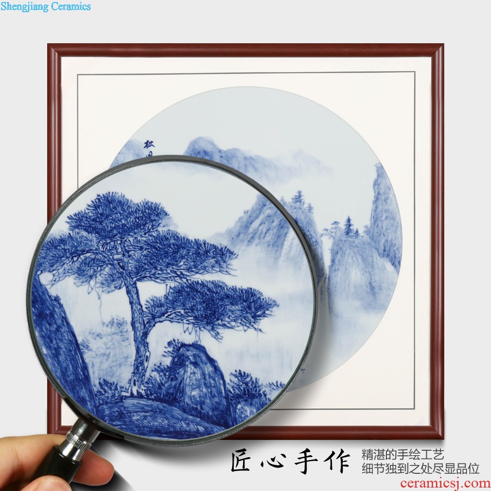 Jingdezhen ceramics porcelain plate painting adornment beautiful Chinese style household bedroom setting wall hang a picture