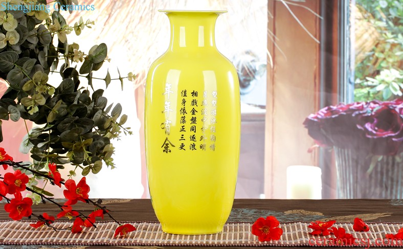 Jingdezhen ceramics hand-painted archaize sitting room home furnishing articles mesa adornment handicraft powder enamel vase characters