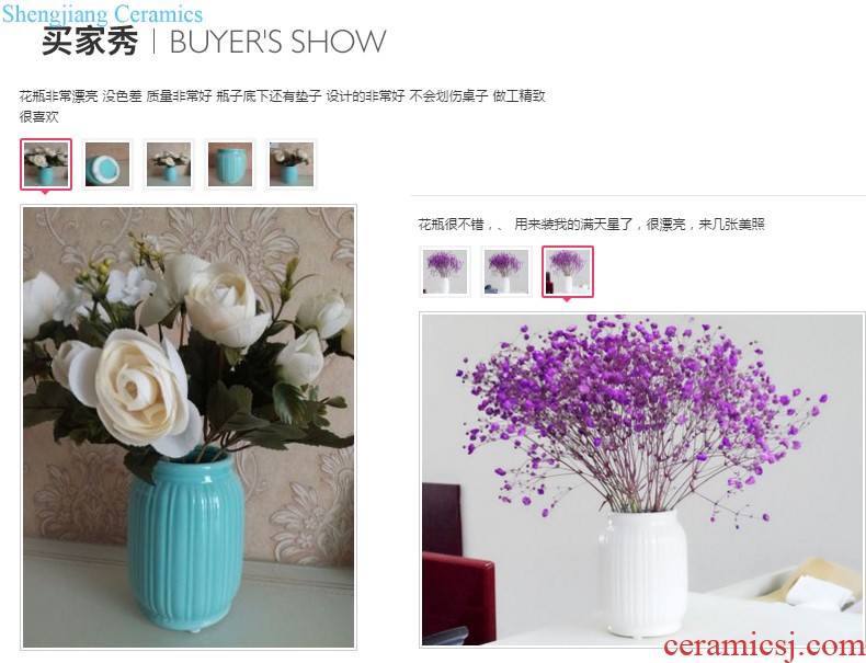 Jingdezhen ceramic dry flower vases, creative new Chinese style living room TV cabinet flower arranging household porcelain ornaments furnishing articles