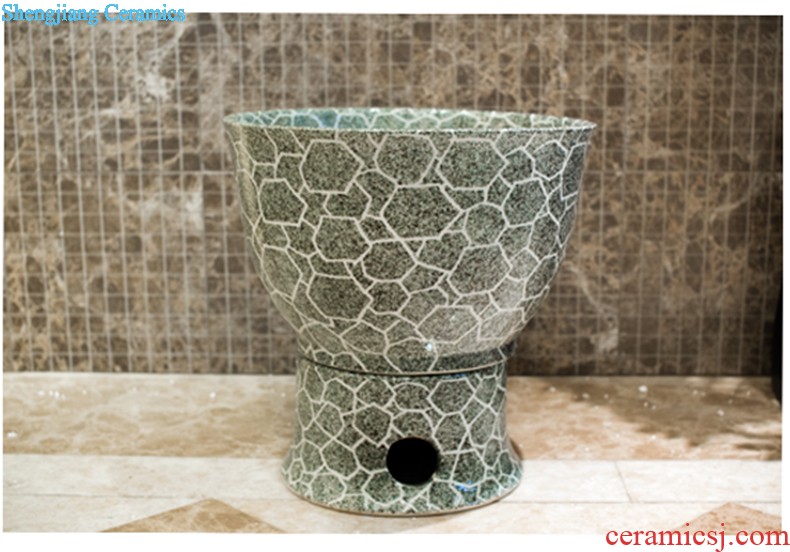 Koh larn, neat package mail Jingdezhen ceramic mop pool art basin Fangyuan paint peony T031 mop pool