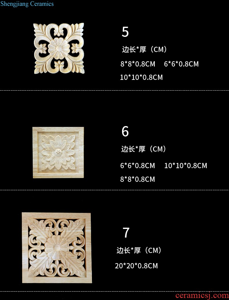 Wood carving flower square of carve patterns or designs on woodwork furniture decoration rectangle artical decals Roman chapiter bracket solid wood strips