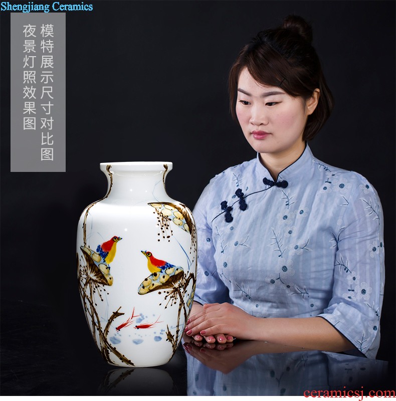 Jingdezhen ceramic vases, master of Chinese modern hand-painted thin foetus and exquisite home sitting room porch decoration furnishing articles