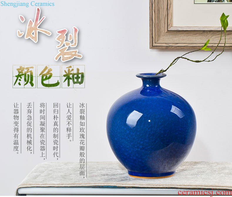 Jingdezhen ceramics vase imitation qianlong colored enamel vase retro flower arranging place Chinese style household ornaments