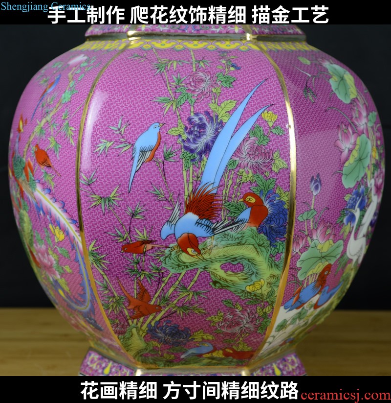 Cixin qiu - yun jingdezhen ceramics celebrity hand-painted powder enamel vase boutique sitting room home rich ancient frame adornment furnishing articles