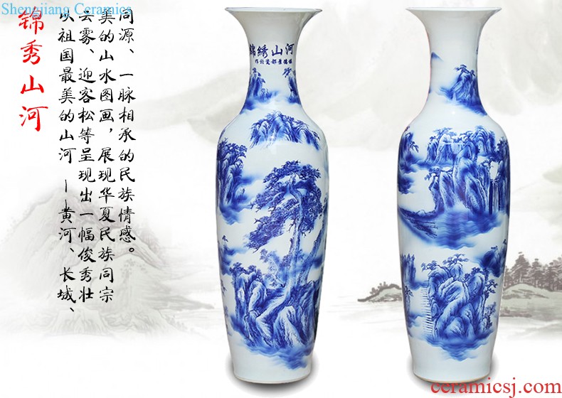 Jingdezhen ceramic kiln of large vase European sitting room hotel villa dry flower arranging flowers adornment furnishing articles