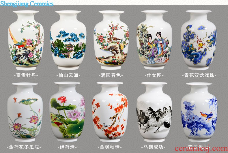 Famous jingdezhen ceramics powder enamel vase flower arranging place Chinese style household living room TV cabinet decoration process