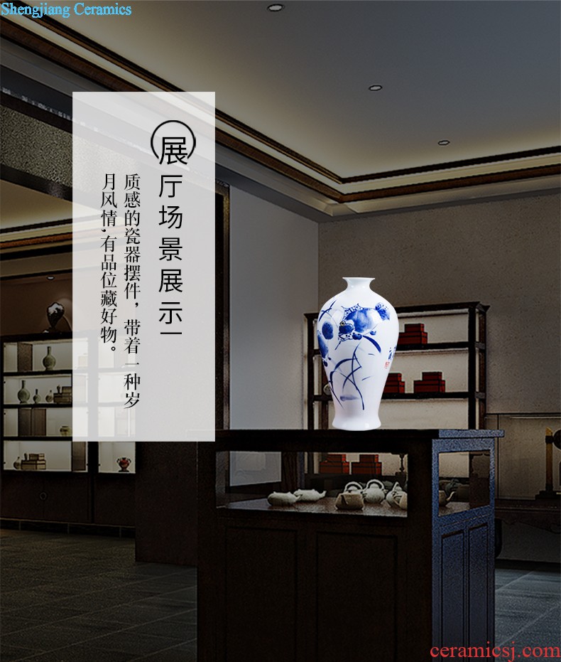 Jingdezhen ceramics hand-painted color ink every year more than the French vase hotel family sitting room adornment is placed