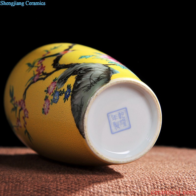 Jingdezhen ceramics vase Hand-painted scenery motherland flower implement new Chinese style home sitting room adornment is placed