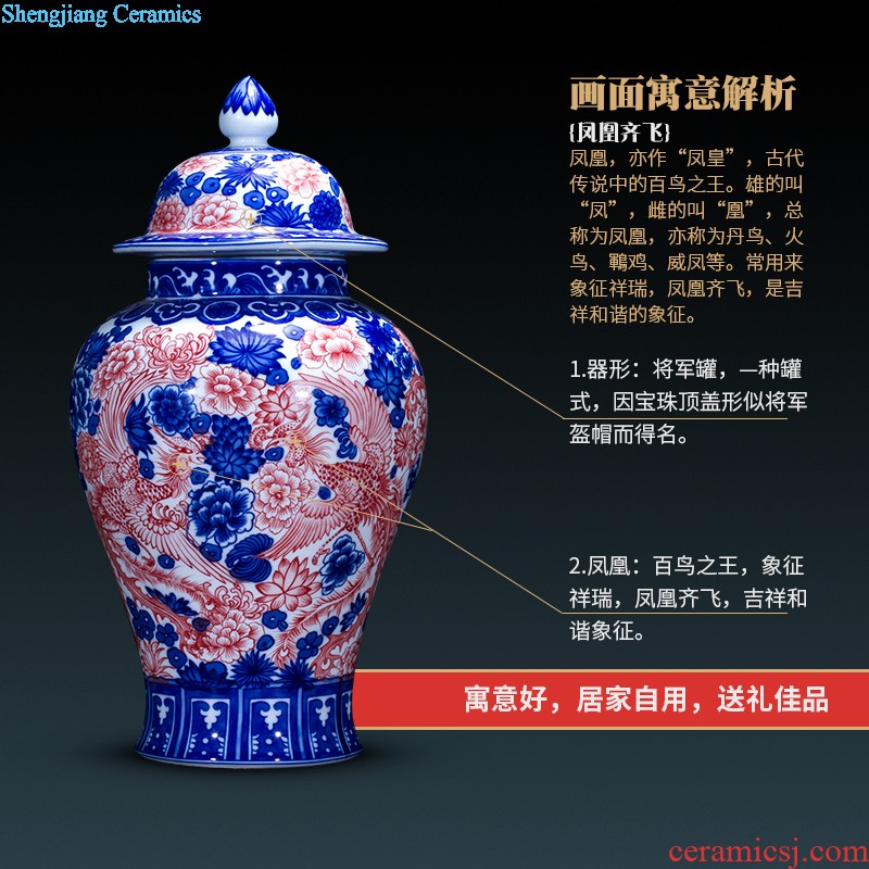 High aj45 jingdezhen ceramics vase furnishing articles in extremely good fortune sitting room ground large Chinese style household decoration