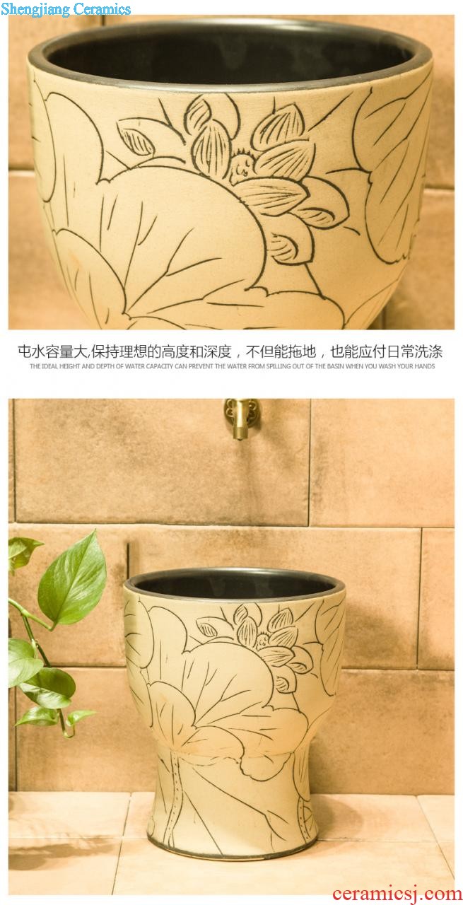 Koh larn, qi Jingdezhen ceramic lavabo A022 stage basin basin is the basin that wash a face carved art restoring ancient ways