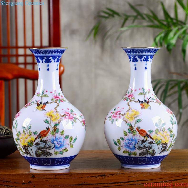 Jingdezhen ceramic vase handmade antique flower arranging furnishing articles sitting room of the new Chinese style restoring ancient ways household decoration decoration