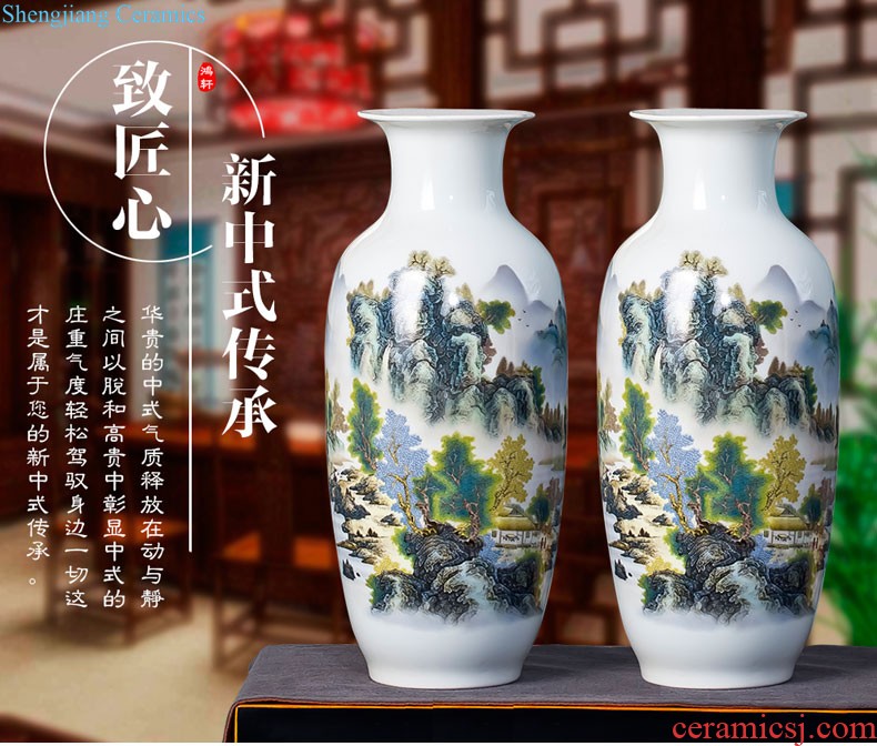 Jingdezhen ceramics glaze knife clay color hand-painted vases, flower arrangement sitting room place under contemporary and contracted household adornment