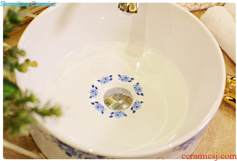 The package mail on bonsai, ceramic lavabo that defend bath lavatory basin art basin piece of blue