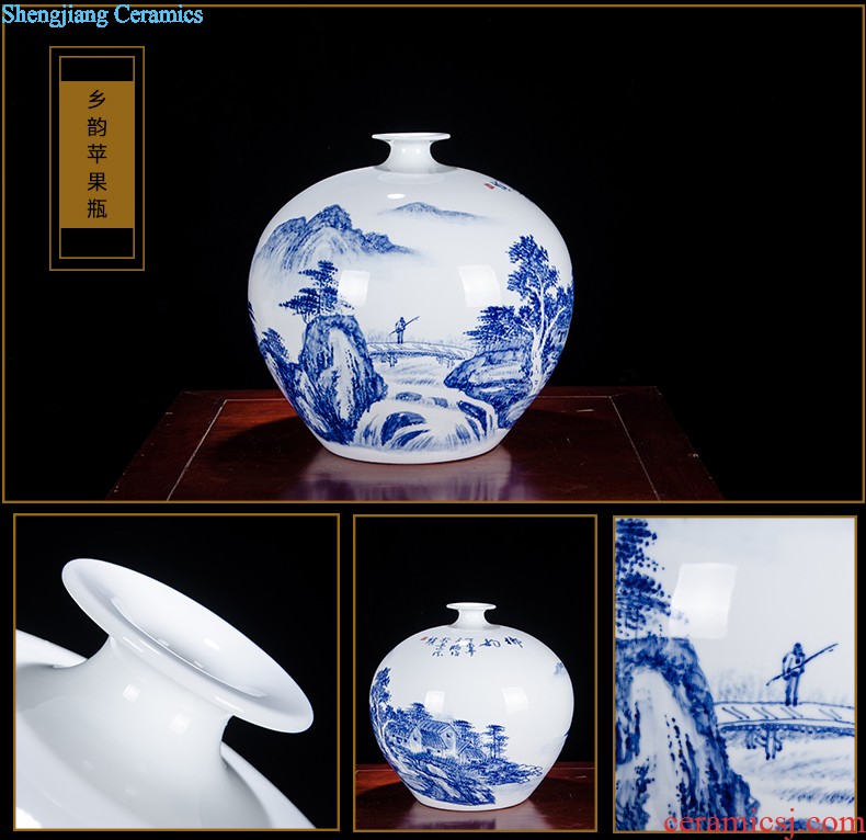 Jingdezhen ceramics imitation Ming vase sitting room home decoration furnishing articles hand-painted pastel archaize fish algae general grain tank