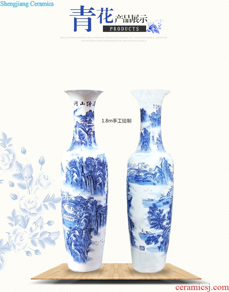 Ch - y1 jingdezhen ceramics of large blue and white porcelain vase landscape splendid sunvo sitting room adornment is placed