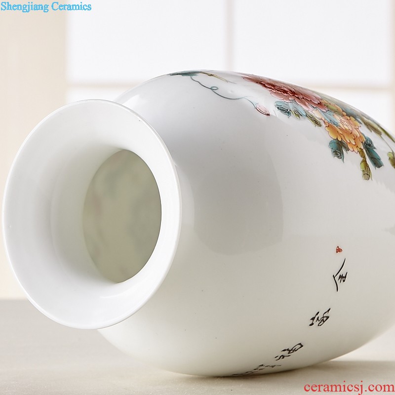 Jingdezhen ceramics famous hand-painted design hotel TV sitting room ark of large vases, furnishing articles large red