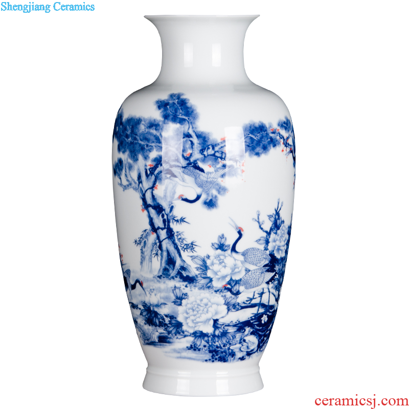 Antique hand-painted Z055 jingdezhen ceramics powder enamel blooming flowers large vases, sitting room adornment is placed