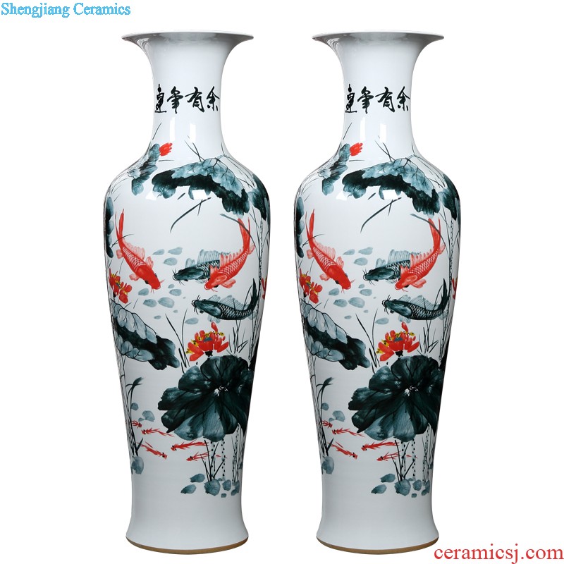 Jingdezhen ceramics Gold dragon pattern of blue and white porcelain vase Modern living room handicraft decorative furnishing articles