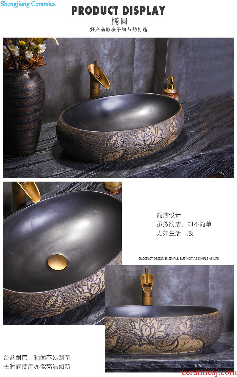 Koh larn tile neat package mail archaize of jingdezhen ceramic art basin of the basin that wash a face lavatory basin A067 on stage