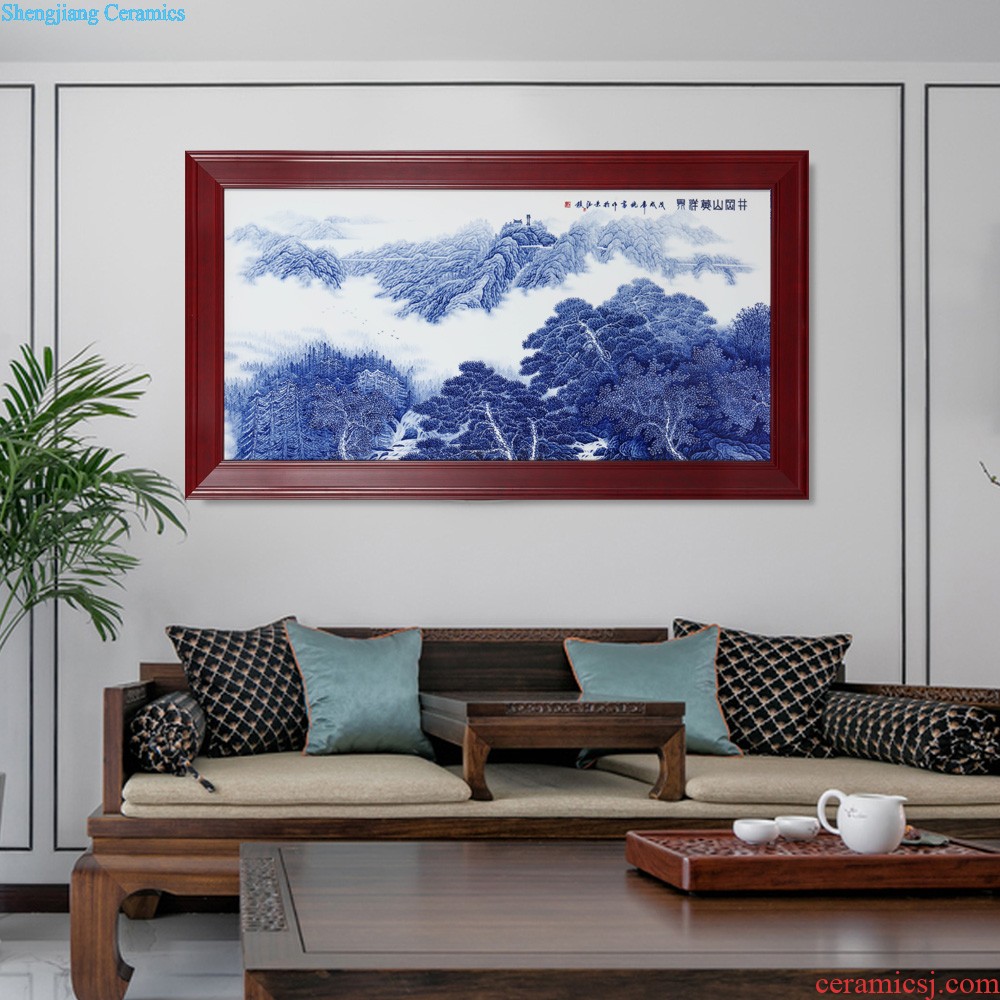 Jingdezhen ceramics hand-painted adornment picture sitting room porch background wall paintings of Chinese style household adornment that hang a picture