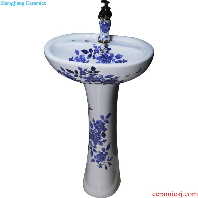 Gold cellnique ceramics column type lavatory floor balcony toilet lavabo, face basin sink pillar