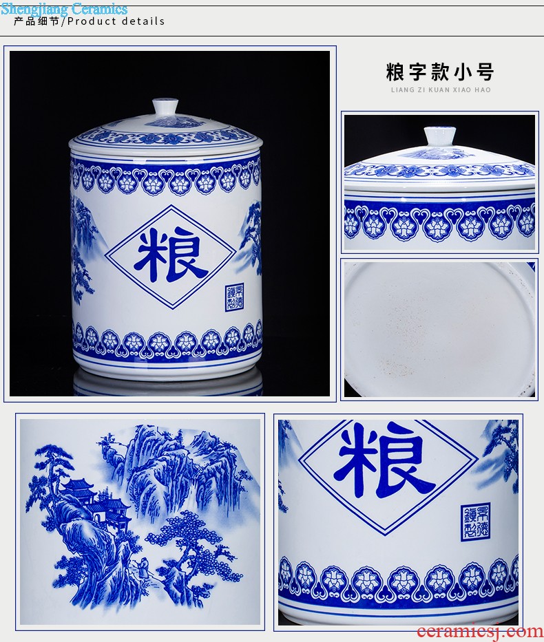 Jingdezhen ceramics antique blue-and-white bound branch lotus bottles of Chinese classical large Angle of the sitting room a few adornment furnishing articles