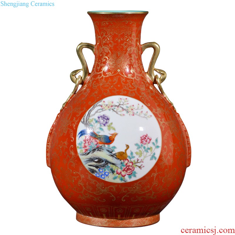 Jack imitation qing sharply jingdezhen ceramics glaze Jin Longshuang ear great vase Chinese style household adornment furnishing articles