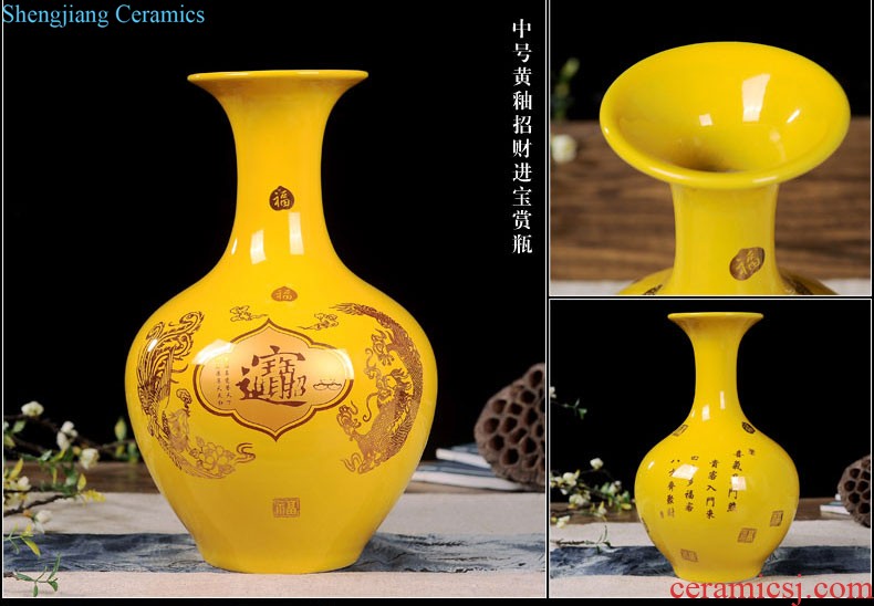 Jingdezhen ceramic vase furnishing articles by hand-painted sabingga sukdun dergici jimbi vases, flower arranging the modern Chinese style living room decorations