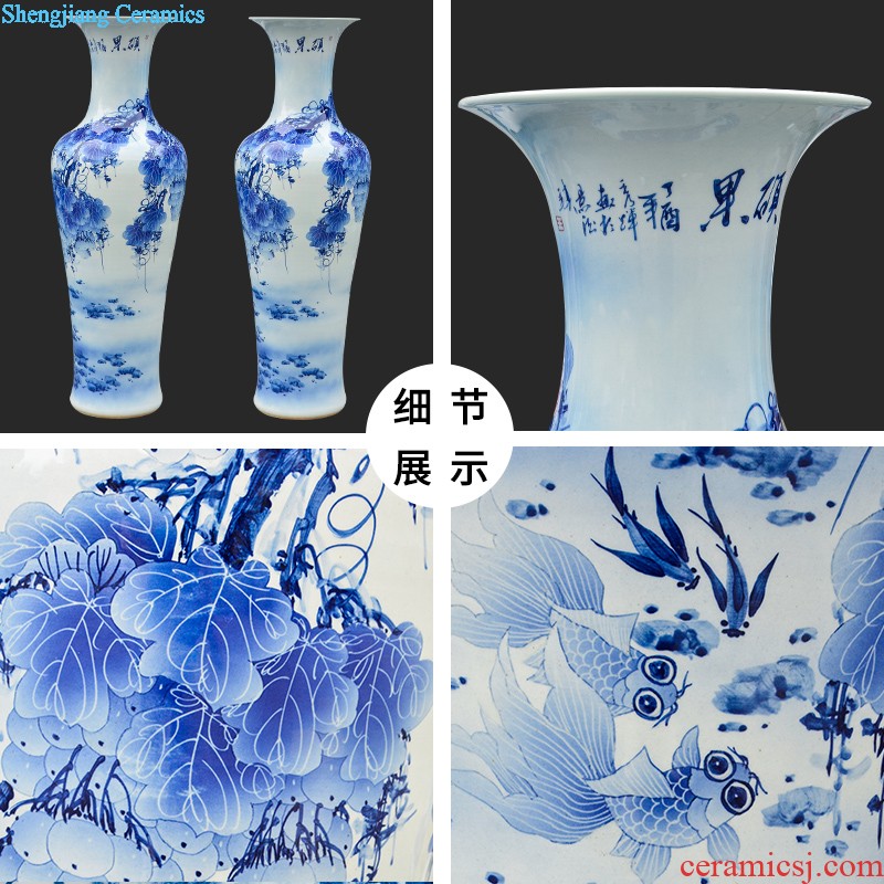 Jingdezhen ceramics China red tie up branches of large vases, modern home sitting room place hotel hc - 073