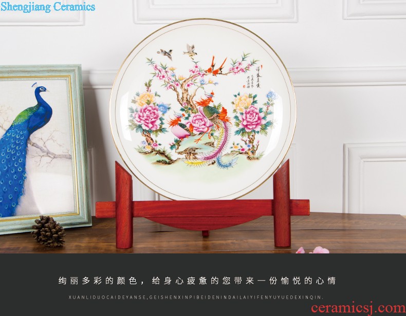 Z032 jingdezhen chinaware paint edge bone China hang dish decorative plate of the sitting room decorates place large parrot