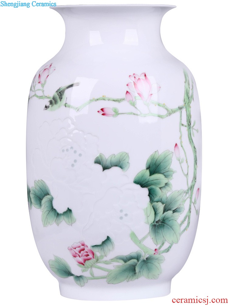 Jingdezhen ceramics vases, flower arranging hand-painted scenery pomegranate bottles of rich ancient frame of Chinese style household decorations arts and crafts