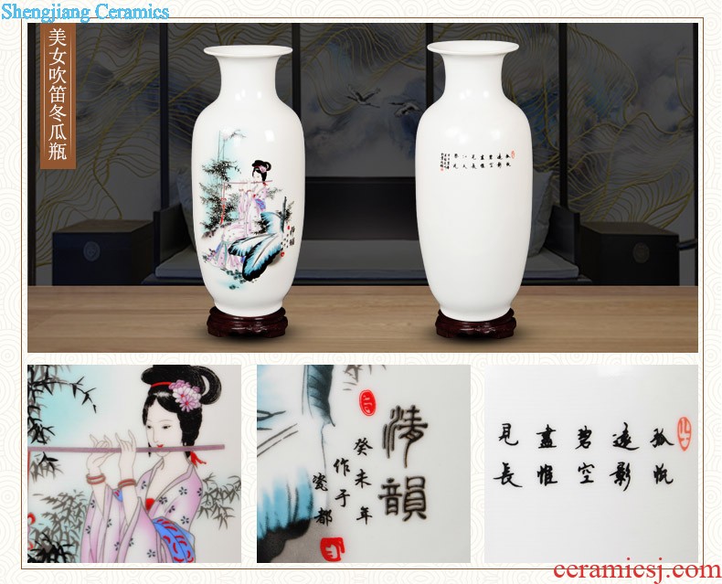 Jingdezhen ceramics hand-painted scenery of blue and white porcelain vase archaize sitting room ark adornment of Chinese style household furnishing articles