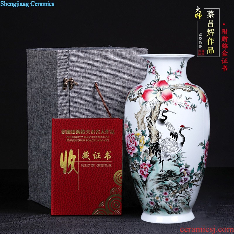 Jingdezhen ceramics furnishing articles hand-painted the icing on the cake lucky bamboo vase flower arranging desktop sitting room adornment ornament