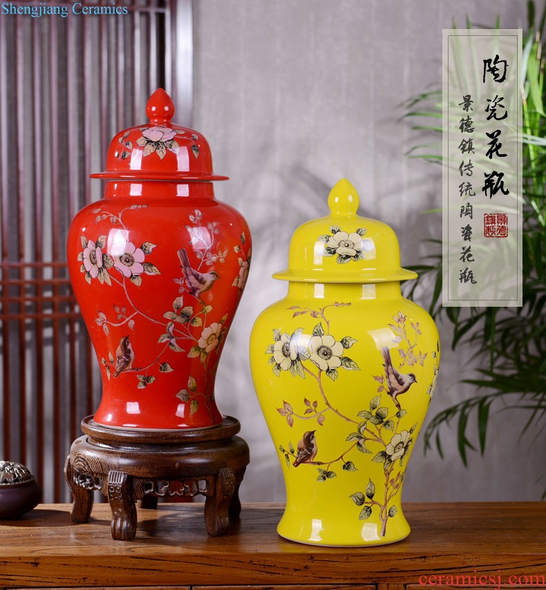 Master of jingdezhen ceramics hand-painted enamel vase means safe relief bamboo modern home sitting room adornment is placed