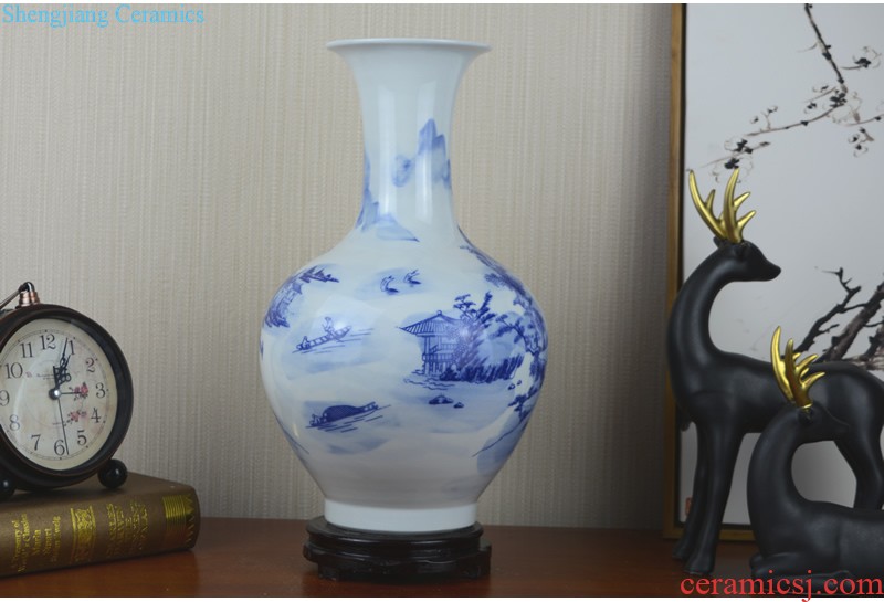 Jingdezhen ceramics vases, contemporary and contracted white paper down the small pure and fresh and small living room table furnishing articles ornaments