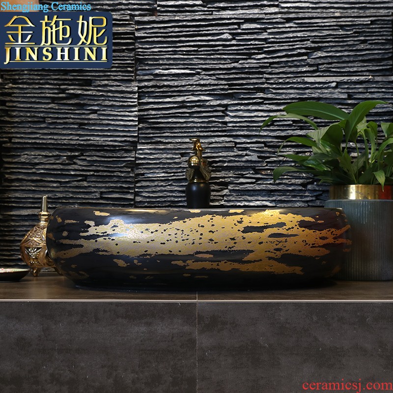 Jingdezhen ceramic stage basin sink elliptic toilet basin washing a face wash gargle household art basin