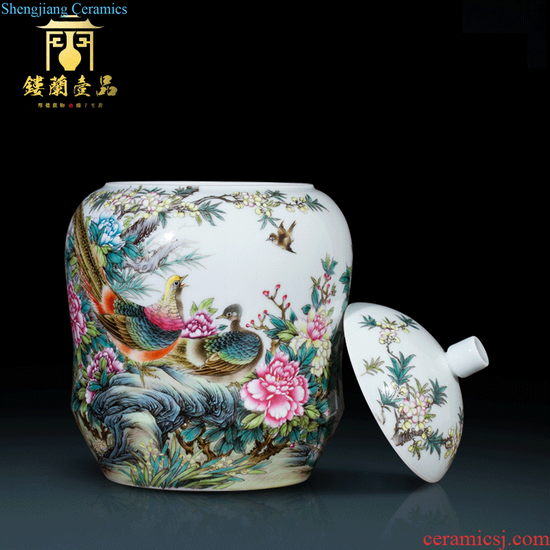 Jingdezhen ceramics imitation qing qianlong loofah grain tea pot of new Chinese style household adornment rich ancient frame furnishing articles sitting room