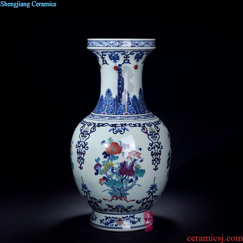 Jingdezhen porcelain Ceramic vase hand-painted porcelain youligong virtuous Chinese handicraft furnishing articles in the living room