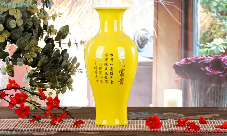 Jingdezhen ceramics hand-painted archaize sitting room home furnishing articles mesa adornment handicraft powder enamel vase characters