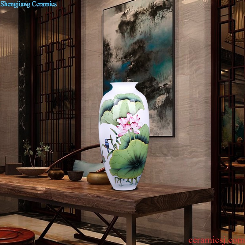 Jingdezhen ceramics vase furnishing articles laughs a flower arranging hand-painted handicraft new Chinese style household act the role ofing is tasted the living room