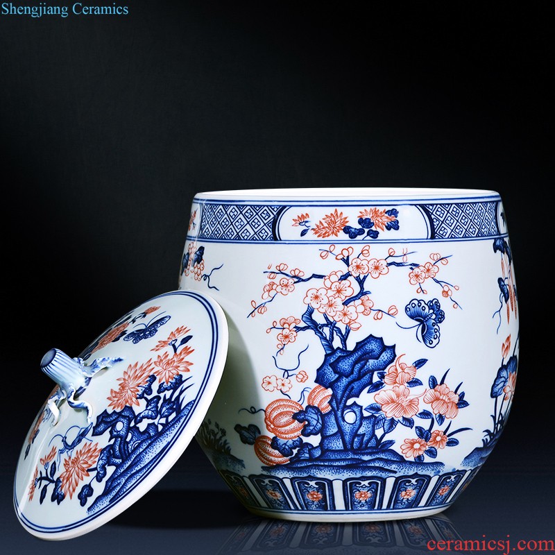 Jingdezhen porcelain vases, pottery and porcelain furnishing articles hand-painted arranging flowers blooming flowers sitting room of Chinese style household adornment ornament