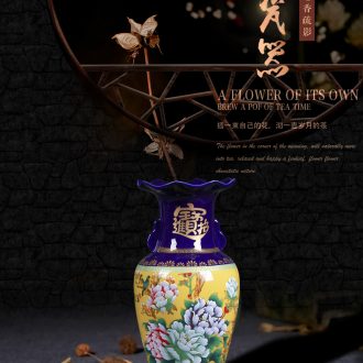 Jingdezhen ceramics powder enamel vase large antique hand-painted hundred LuZunFu barrel Chinese style household adornment furnishing articles