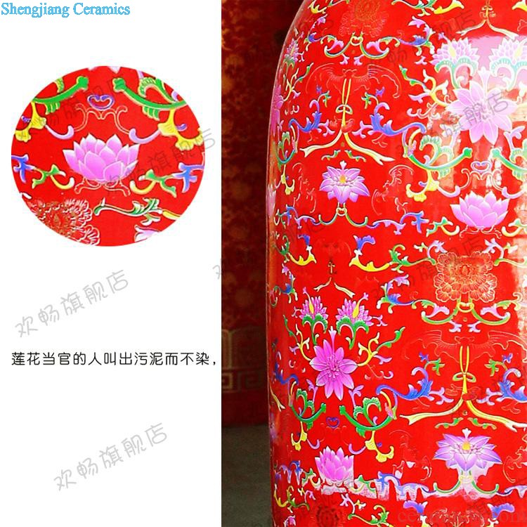 Jingdezhen ceramics of large vase 1.8 3 m sitting room adornment furnishing articles sf65 hand-painted birds pay homage to the king