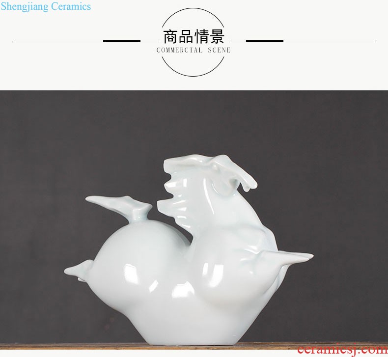 Jingdezhen creative manual pot-bellied modern living room furniture furnishing articles home decoration ceramic dry flower flower vase