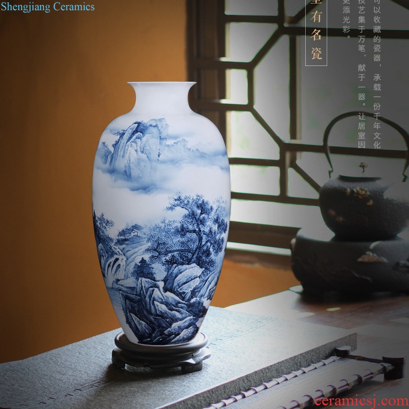 Jingdezhen ceramics imitation qing qianlong pastel auspicious ears big vase sitting room home decoration collection furnishing articles