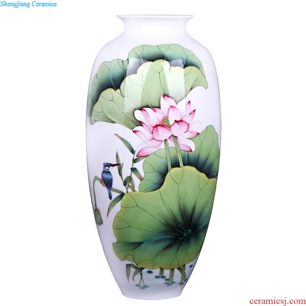 Jingdezhen ceramics vase furnishing articles laughs a flower arranging hand-painted handicraft new Chinese style household act the role ofing is tasted the living room