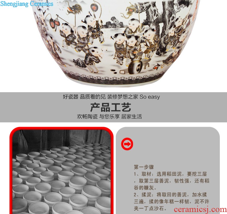 J240 jingdezhen ceramics of large vase furnishing articles flower arranging Chinese style household hotel decoration large living room