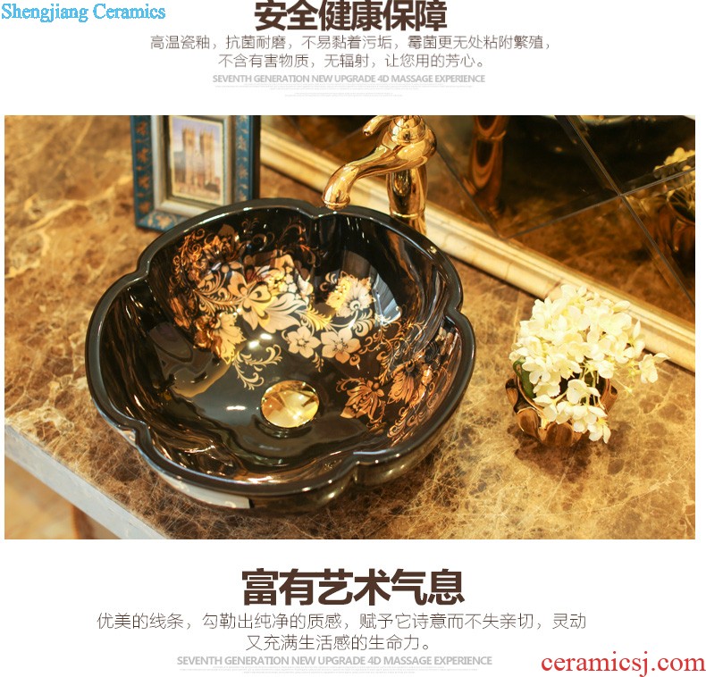 Post, neat square lavabo square stage basin flood golden flower bath art basin basin ceramic lavatory basin