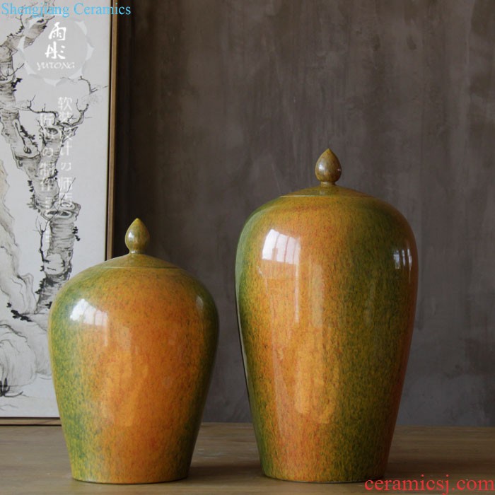 Rain tong home | jingdezhen ceramics gold-plated silver pot-bellied general tank storage tank manual home furnishing articles in the living room