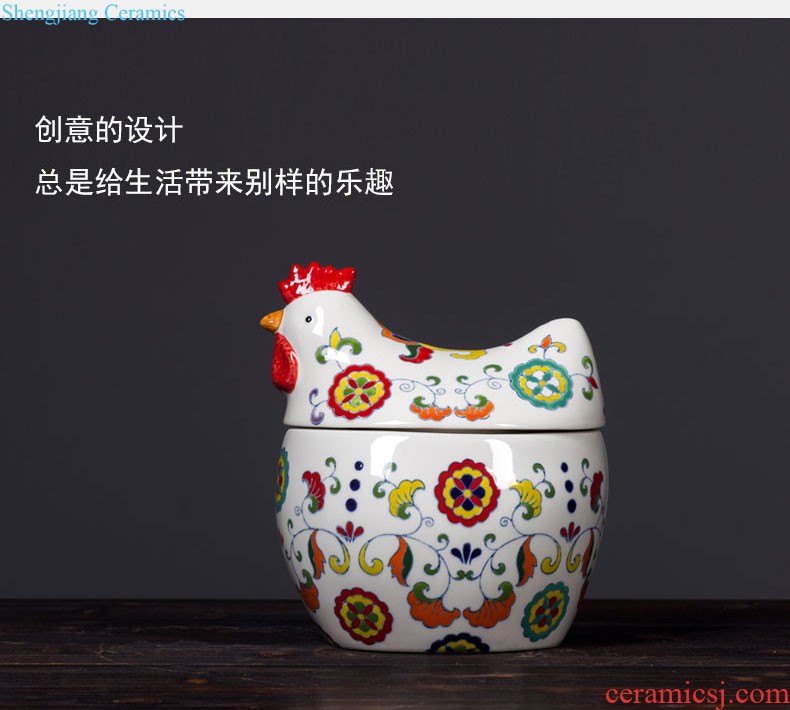 Jingdezhen manual Chinese rural study classical bedroom home dress and sit stool hand-painted ceramic drum stool flowers